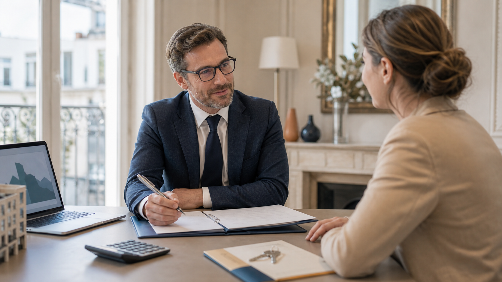Dossier de crédit immobilier et calculatrice pour suivre les taux bancaires fin juillet 2026.