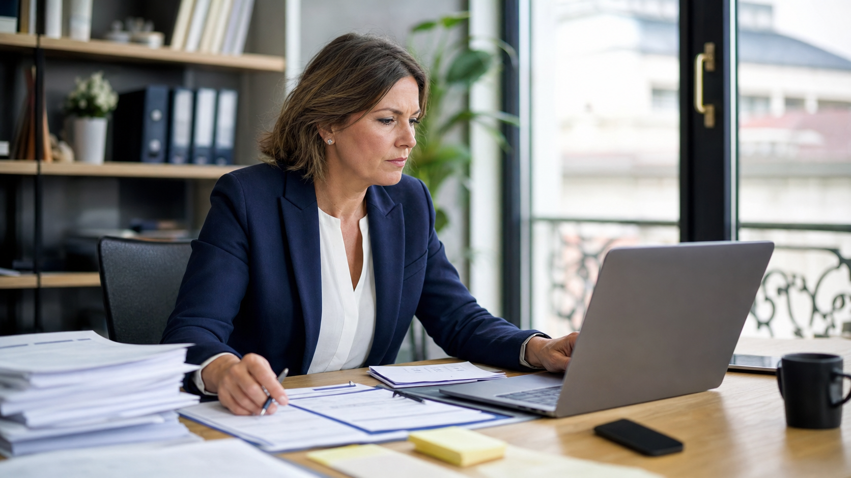 Courtier en assurance vérifiant un dossier d’immatriculation Orias avant une souscription.