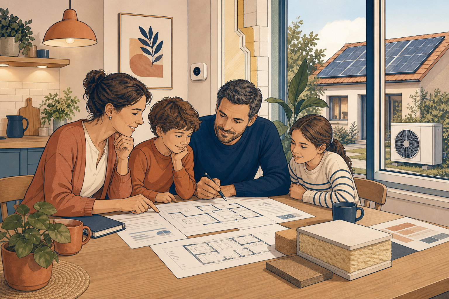 Un couple prépare un projet de rénovation énergétique financé par un éco-PTZ.