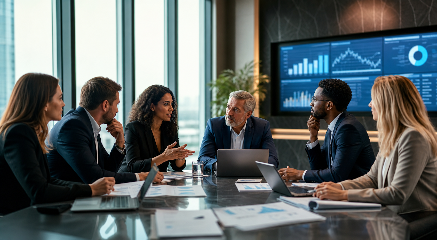 Professionnels analysant assurance vie et financement de l’économie