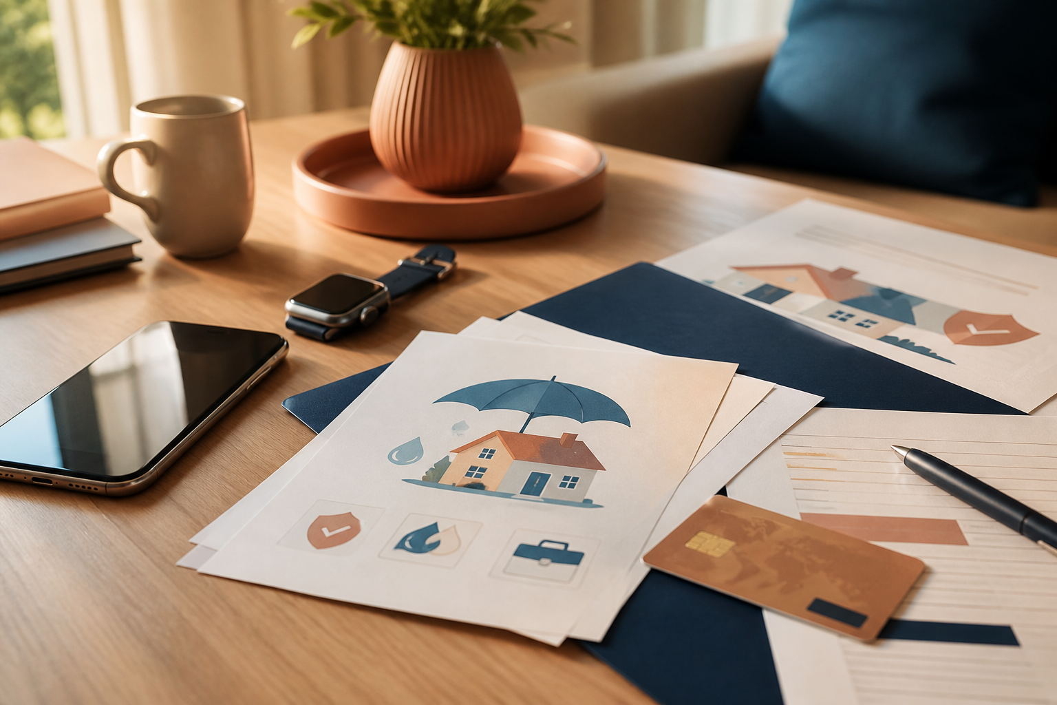 Smartphone et objets connectés avec documents d’assurance