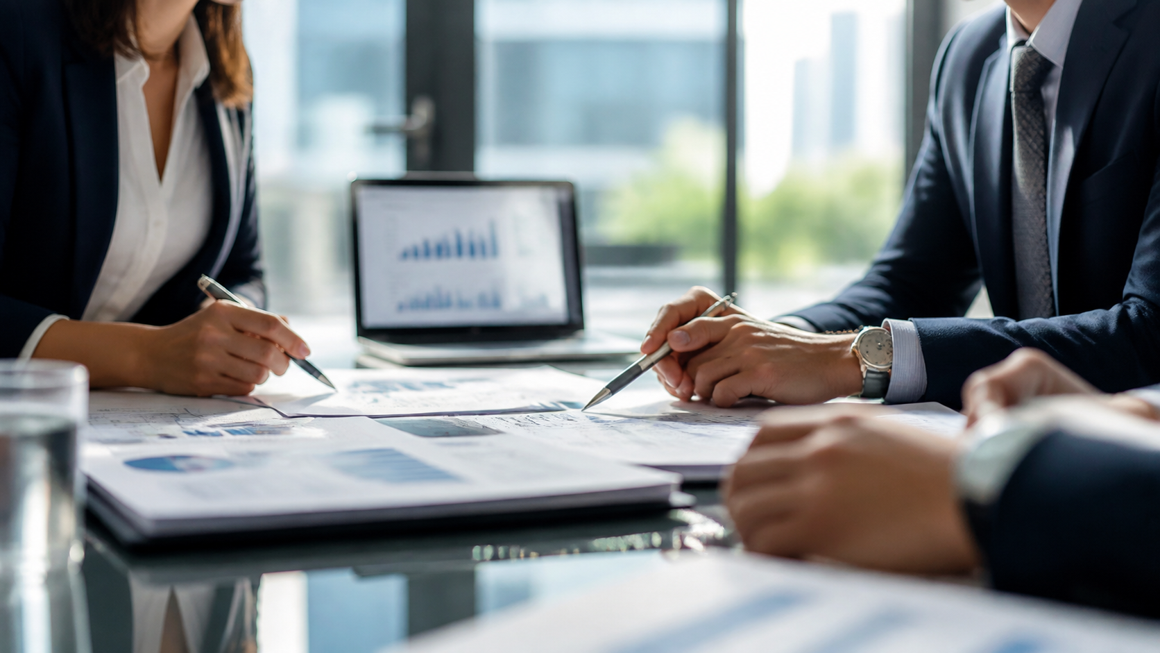 Dossier de financement PME analysé en réunion bancaire