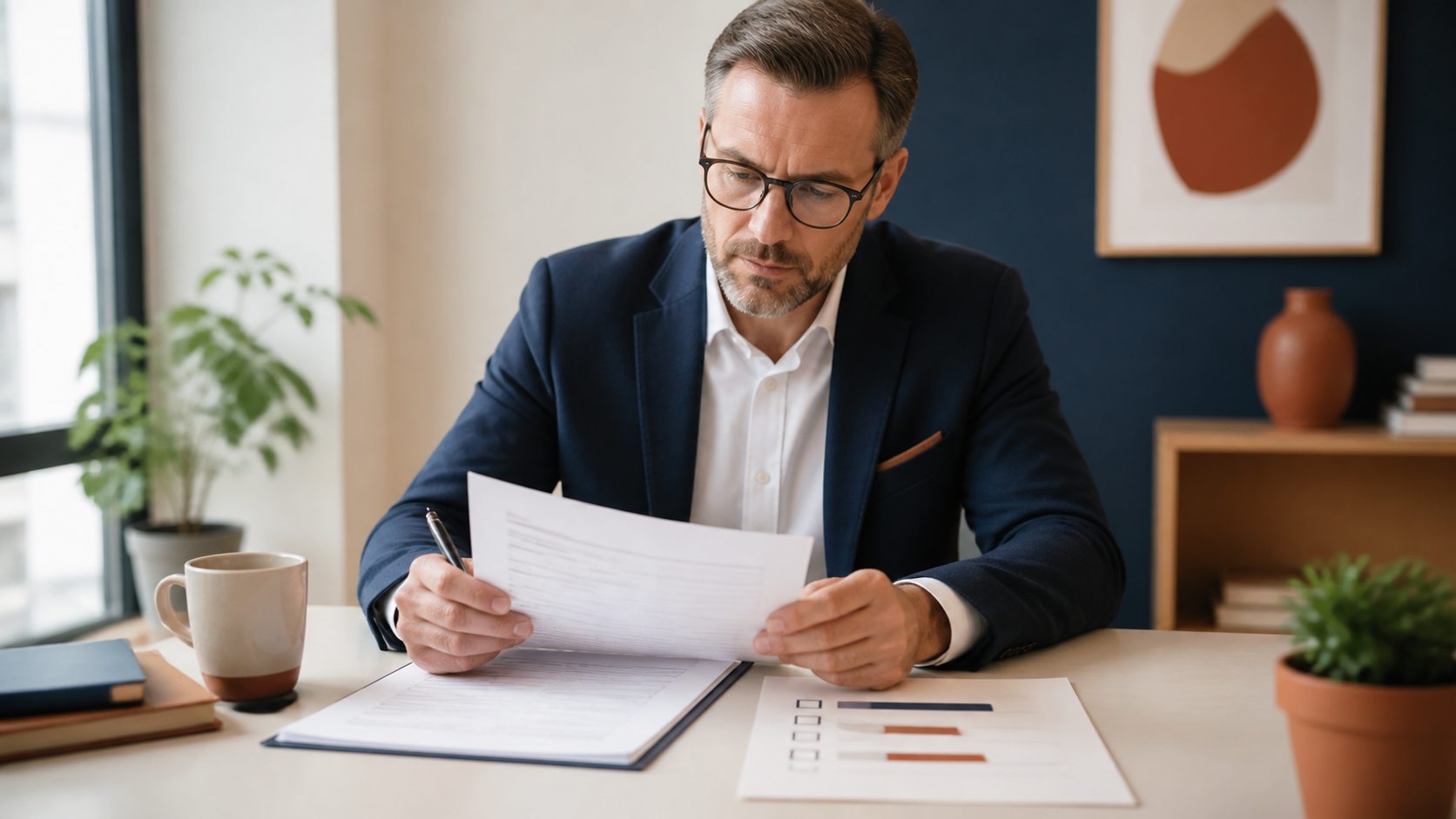 Personne lisant un contrat pour repérer les exclusions de garantie.