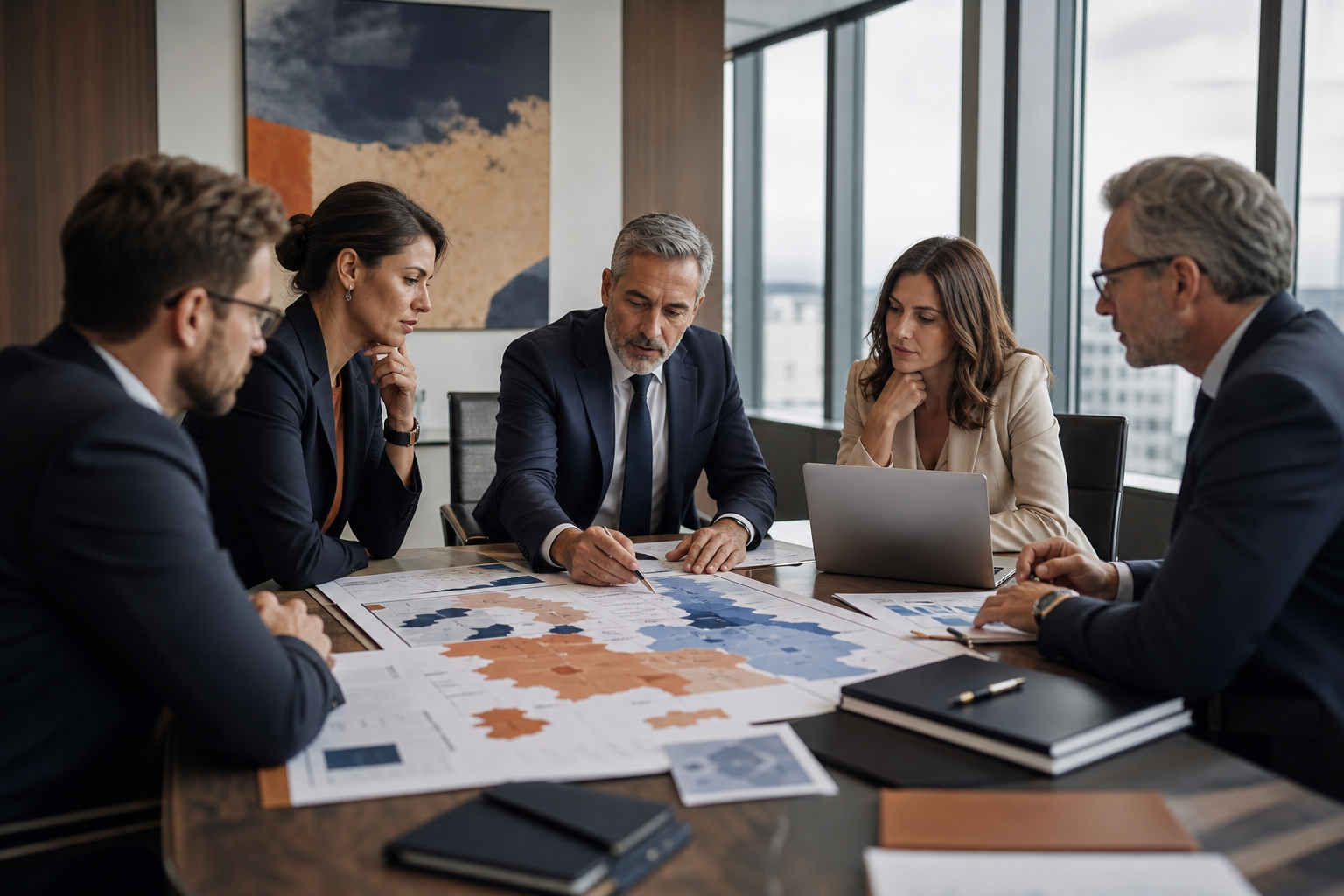 Professionnels de l’assurance analysant des risques climatiques et de réassurance