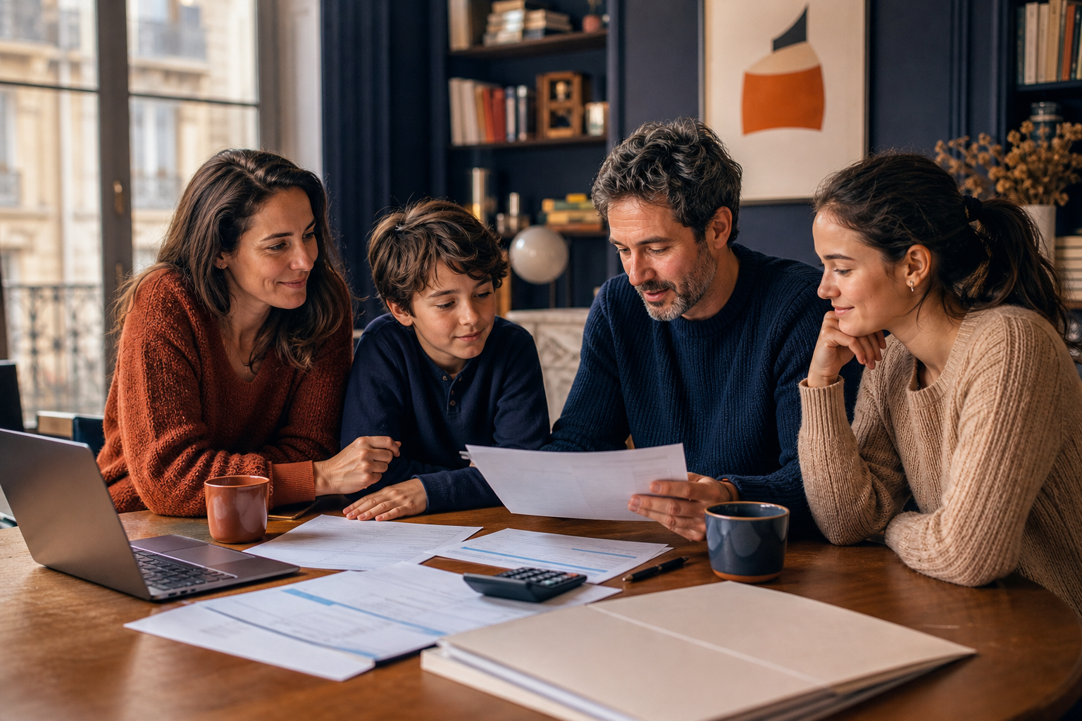 Un foyer examine ses relevés bancaires avant une demande de crédit immobilier.