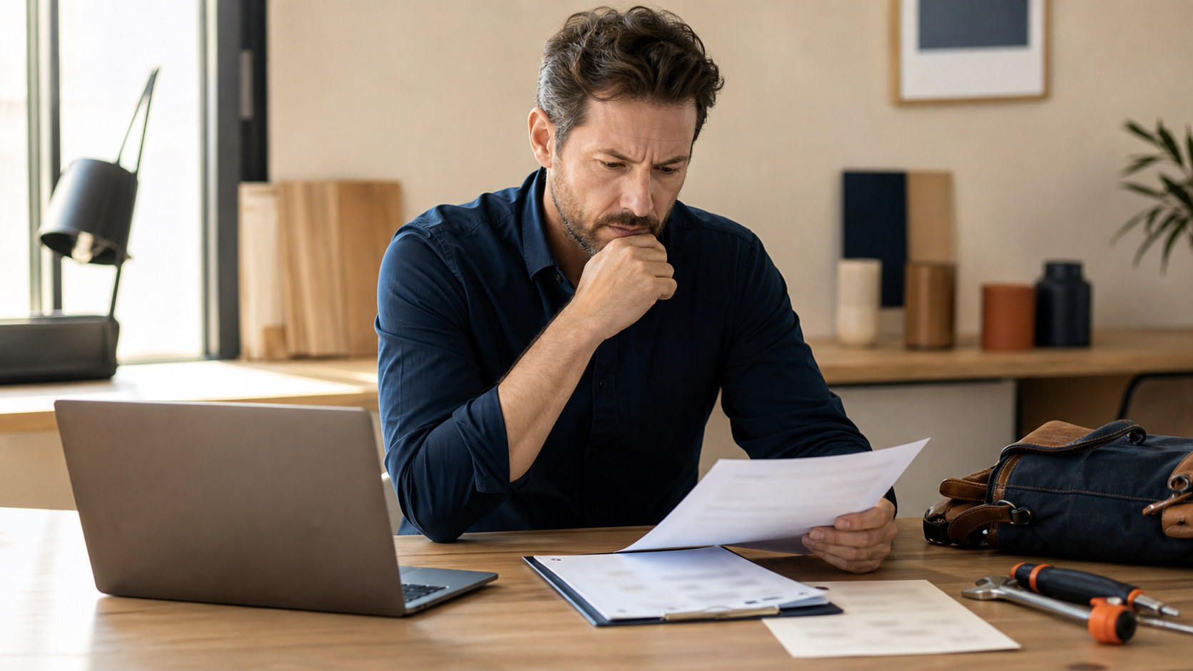 Contrats d’assurance et documents de résiliation étudiés sur un bureau professionnel.