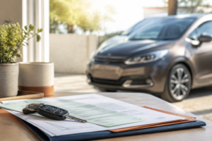 Clés et papiers d’une voiture d’occasion à assurer avant de prendre la route