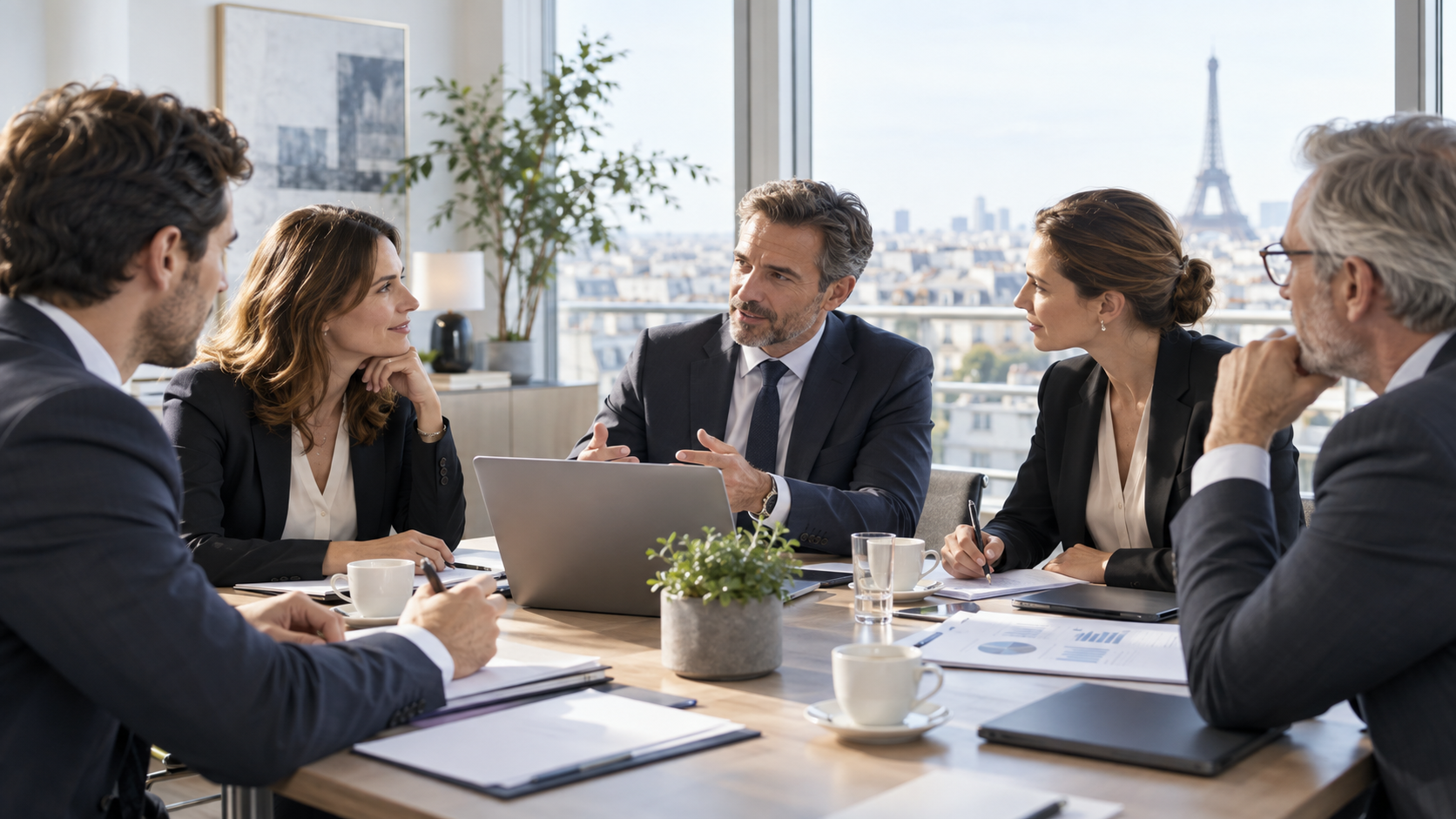 Réunion de professionnels de l’assurance dans un bureau, illustration des enjeux de gouvernance.